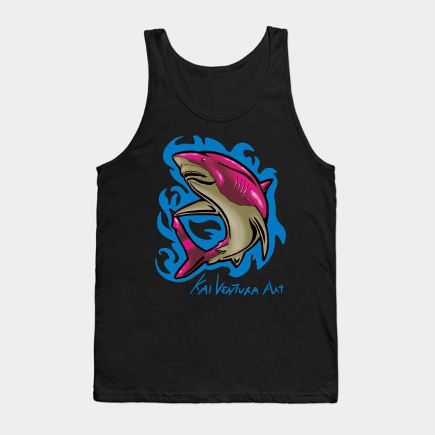 Bull Shark Rad Surf Color Variant A Tank Top by Kai Ventura